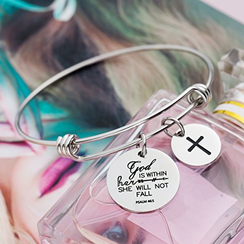 Image of Cross Adjustable Christian Bible Verse Bracelet Religious Jewelry | Inspirational scripture bangle, thoughtful confirmation faith gift for women teengirls