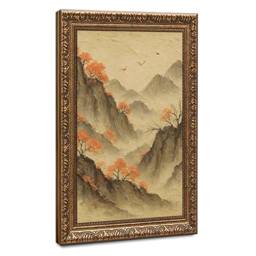 Toile zen japonaise minimaliste décoration salon chambre 30x45