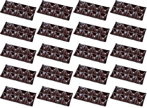 【Amazon.co.jp限定】【業務用 セット】福井クラフト 仕切り皿 44563 日本製 ABS 八ッ切プレート 溜 (裏塗なし) (20個)