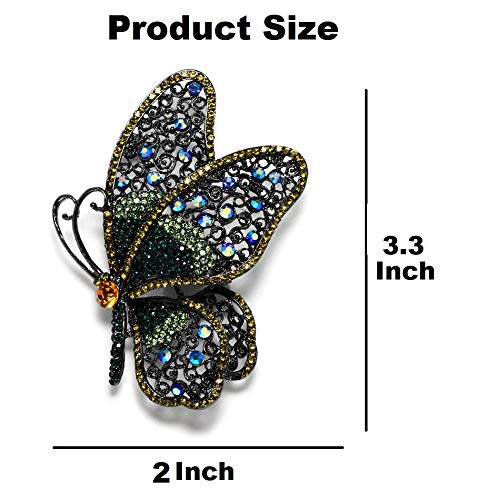 Image of Variety Styles Butterfly Brooch - Multi-Color Rhinestone Crystal Brooch Pin Cute Butterfly Shape Corsages Brooches Decoration Gift for Women