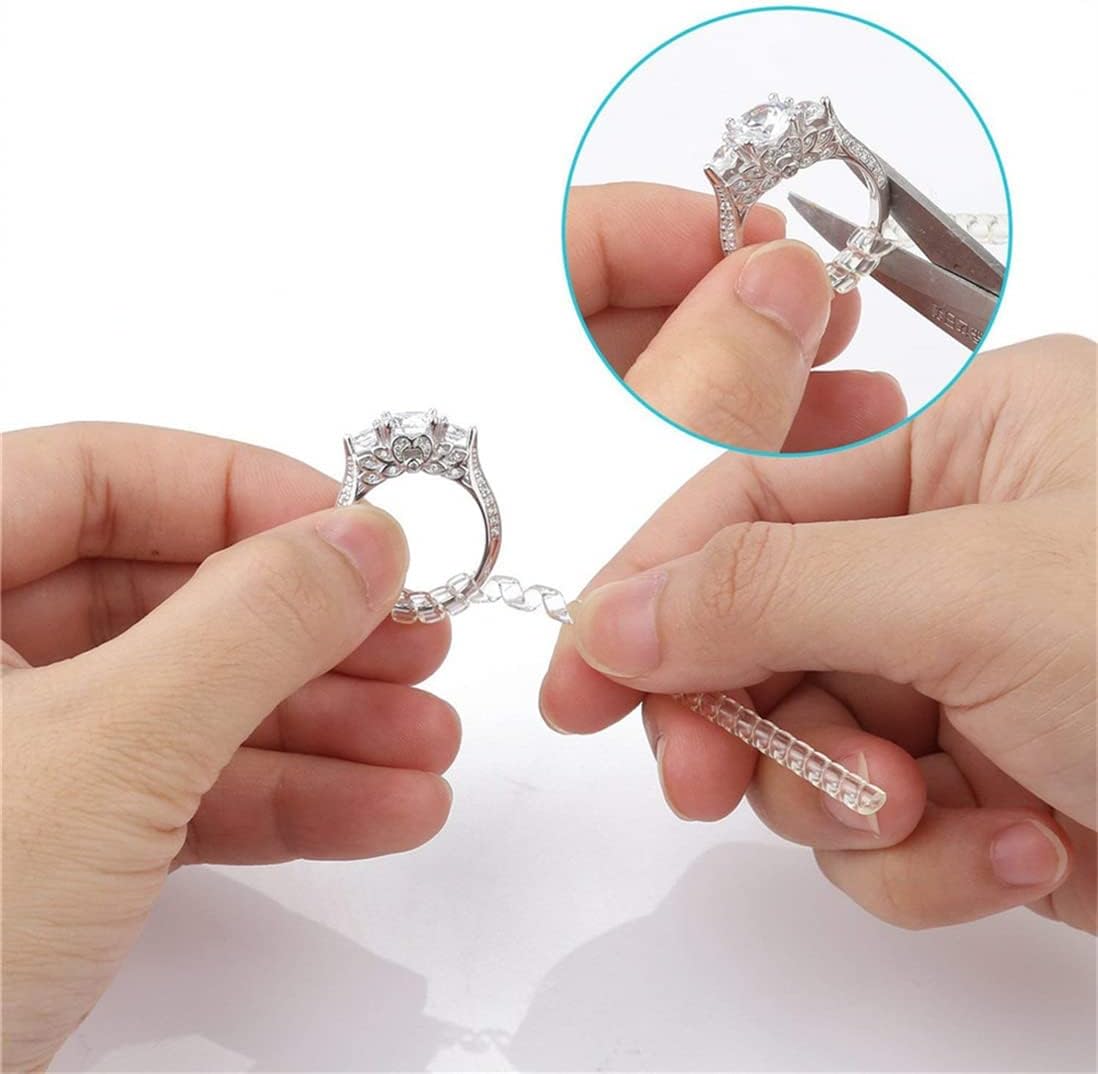 Ring Size Adjuster for Loose Rings Guard Clips Transparent Ring Tightener Sizer Adjusters resizer Fit Almost Any Rings 6 Different Sizes (Transparent-6Pcs)