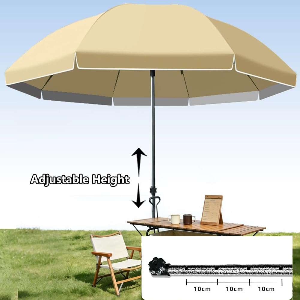 240 cm Okrągły Parasol Przeciwsłoneczny, Regulowany na Wysokość, Parasol Ogrodowy z Ochrona UV do Ogrodu, Taras, Balkon(Green)