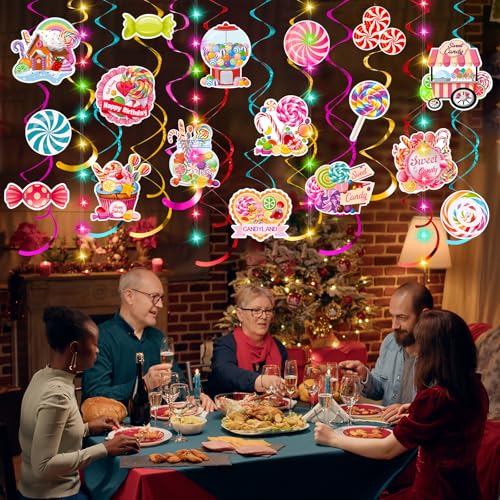 40Pcs Sweet Candyland Birthday Decorations