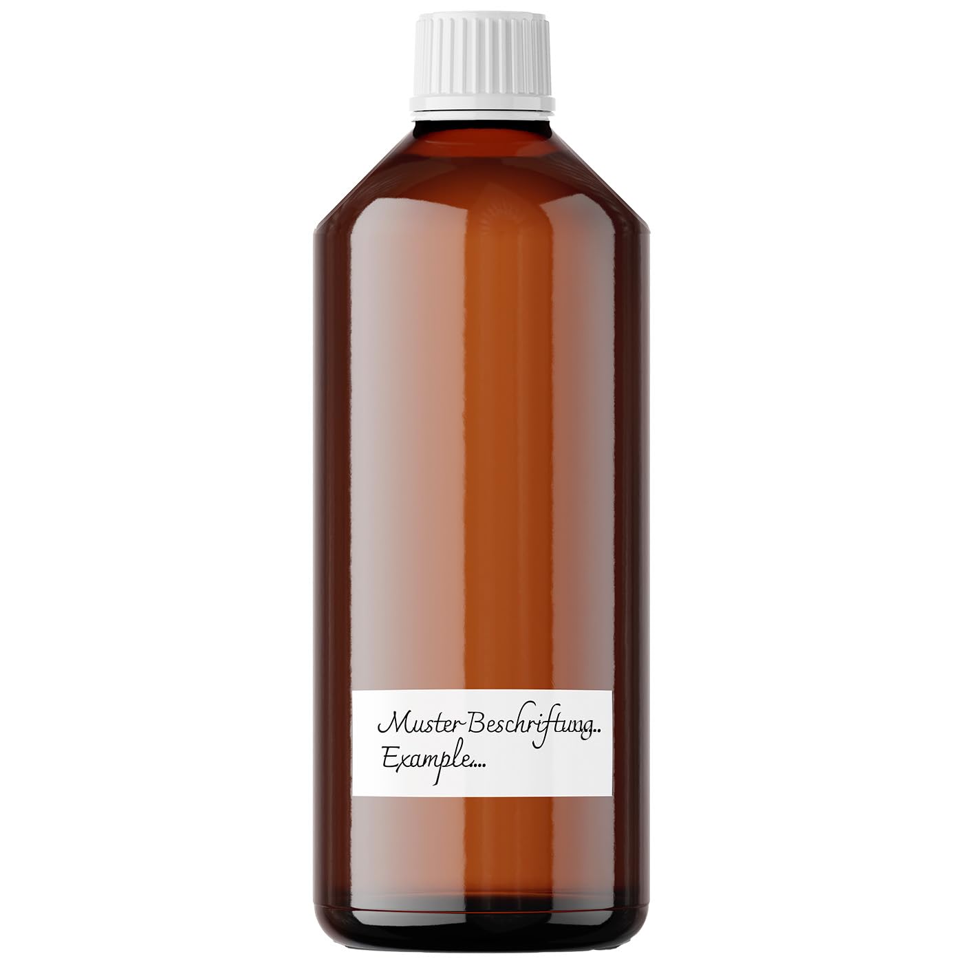 BMUT 1000ml Laborflasche 28/410 – leer – braun – Lebensmittelechte PET Leerflasche BPA-frei mit Originalitätsverschluss & Kindersicherung – Kunststoffflasche inkl. 2 wasserfester Etiketten 1L