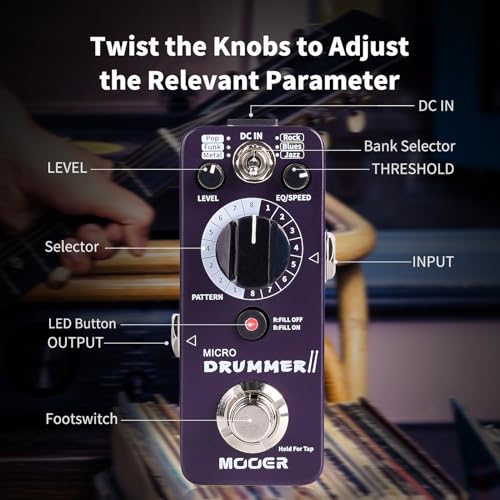 Image of MOOER Micro Drummer II Guitar Drummer Pedal Drum Machine