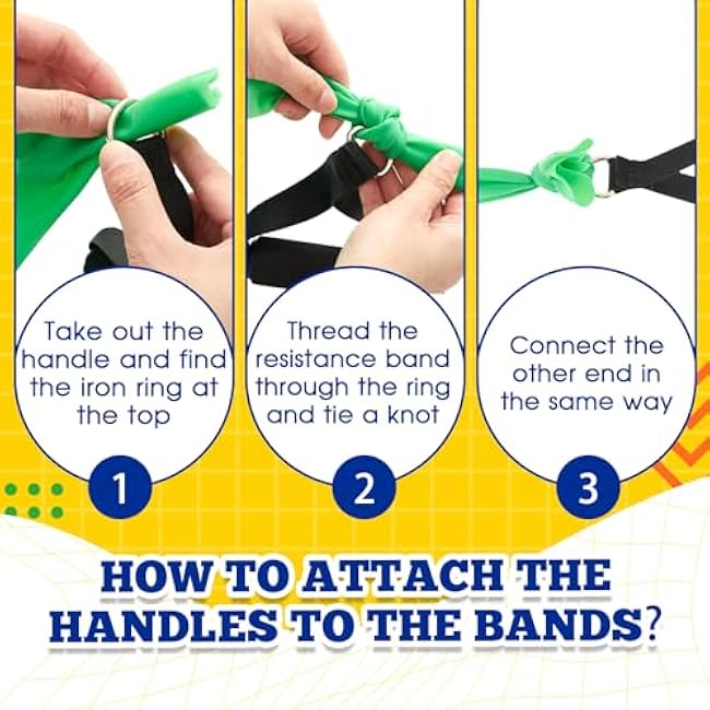 3 Pcs Resistance Band with Handles Chair Exercise Physical Therapy Band for Seniors Citizen Gifts Elderly Women Therapy, Stretch, Recovery, Home Exercise