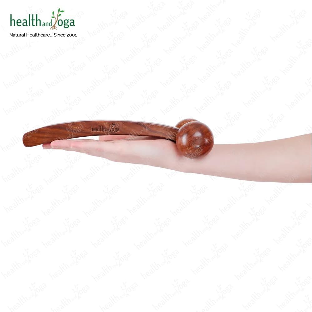 SoulGenie HealthAndYoga™ NatureSooth Wooden Massage Roller – Wood Therapy Massage Tools – Handheld Calf and Leg Massager, Back and Shoulder Massager and Full Body Massager - Image 7