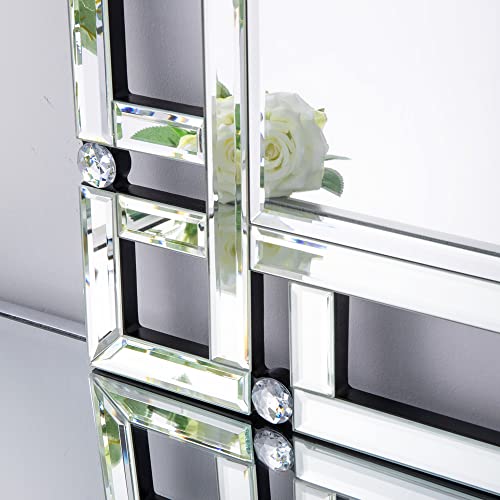 Chende Large Mirrors For Wall Decor, 36''X24'' Bathroom Mirror With Beveled Glass Frame, Rectangle Elegant Wall Mirror For Living Room, Entryway #TOP2