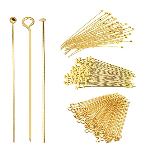 600 Pcs Gold Head Pins for Jewelry Making Supplies Craft Earring Bracelet Jewelry Making Accessories Supplies(50MM)