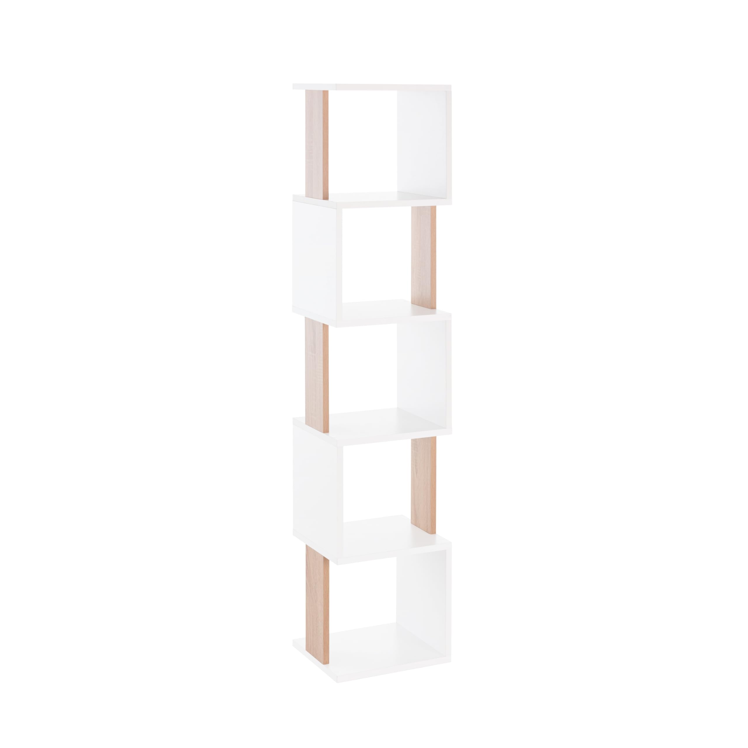 MyosHome - Estanteria libreria Moderna, Estanteria Libros para Almacenamiento y decoración, Estanteria Salon y estanteria Estrecha y Alta, Color Blanco Roble Sonoma de 30 x 35 x 161 cm. Rastus