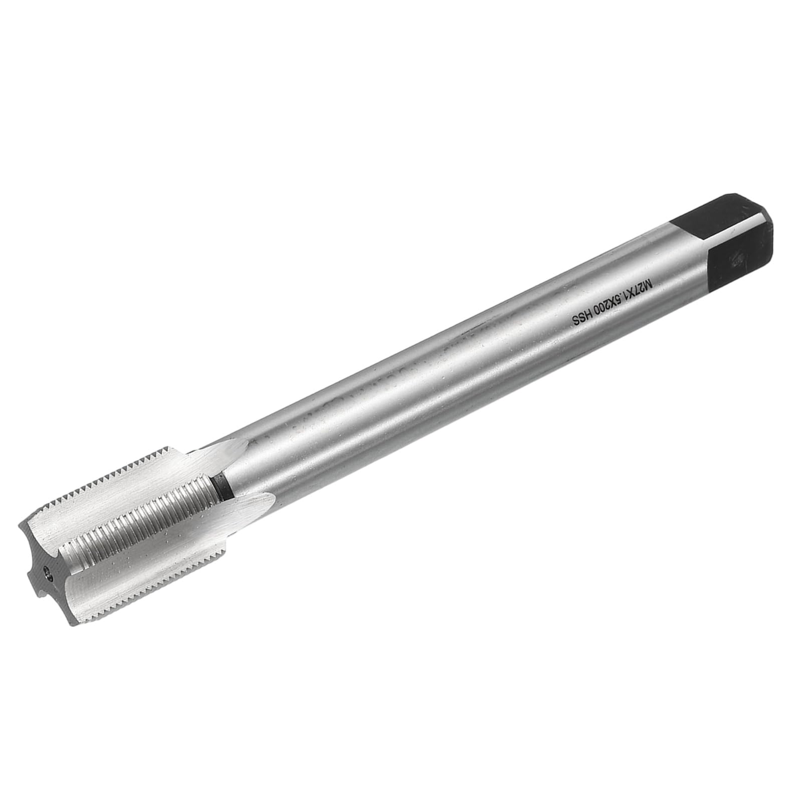sourcing map Metric Thread Tap M27 x 1.5 H2 200mm Extra Long Straight Flute Screw Thread Milling Machine Taps Threading Tapping Repair Tool