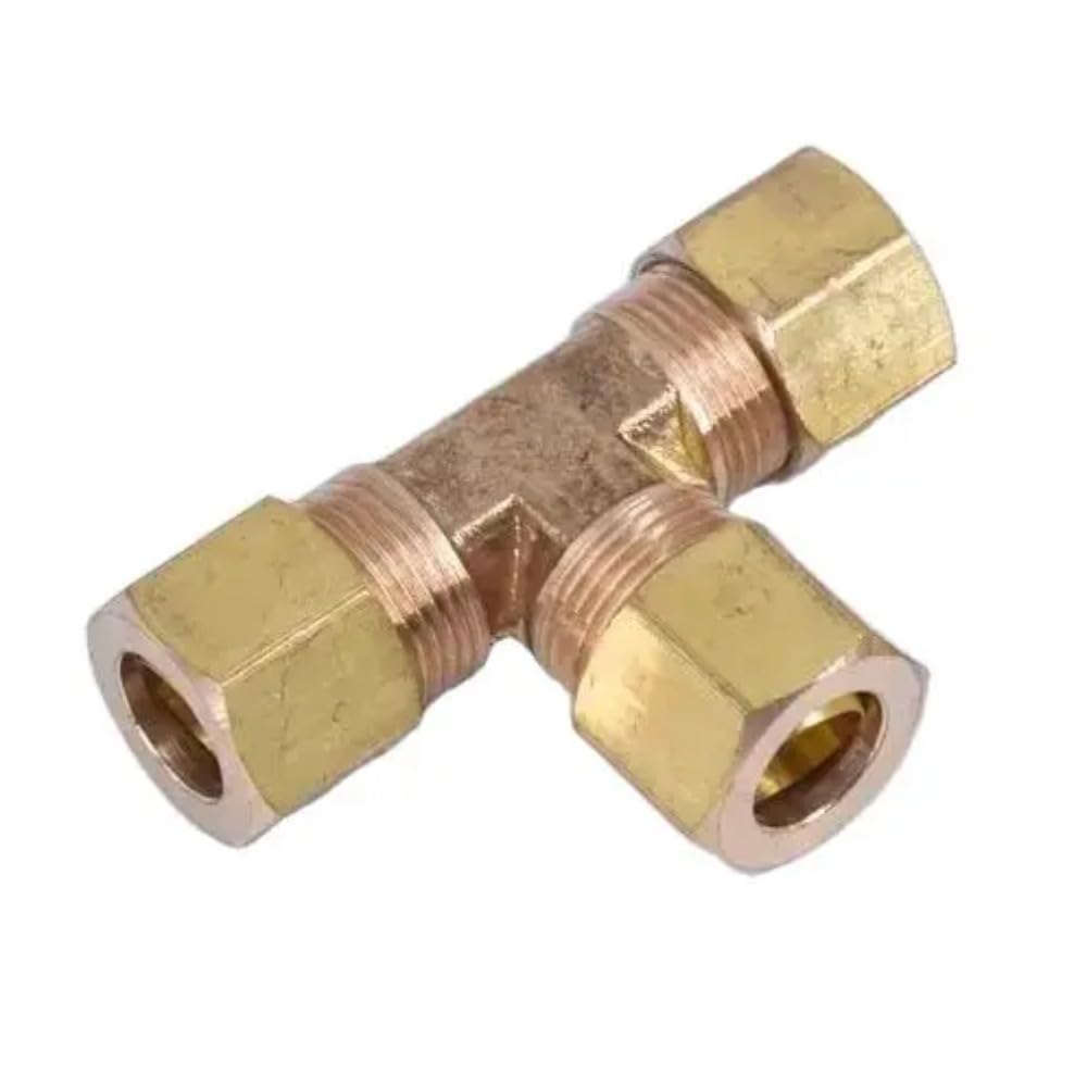 Złącze rurowe. 1PC pasuje 1/8" 3/16" 1/4" 5/16" 3/8" 1/2" 5/8" Rura mosiężna trójnik 3-drożny zaciskowy łącznik woda gaz olej(3.175mm 1l8 Inch)