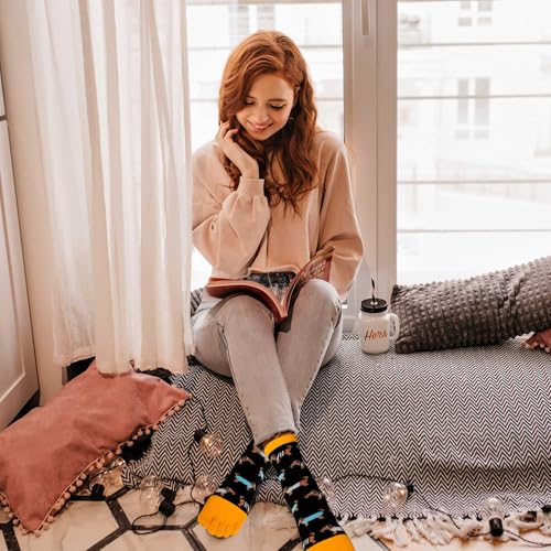 Image of CaiDieNu Women's Animal Toe Socks - Cotton Five Finger Colorful Funny Casual Crew Socks for Ladies