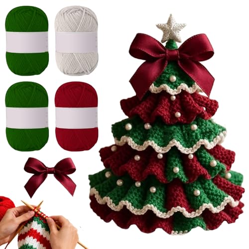 Häkel Weihnachtsbaum Set DIY Häkel Set Weihnachtsbäume für...