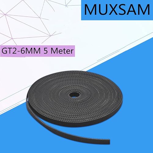 MUXSAM Zahnriemen Timing Belt 5M GT2 Zahnriemen 6mm Breite Glasfaser Anti-Rutsch, für Prusa i3, Ender 3, Ender 5, CR-10, Anet A8, i3 Mega, CNC und andere 3D-Drucker