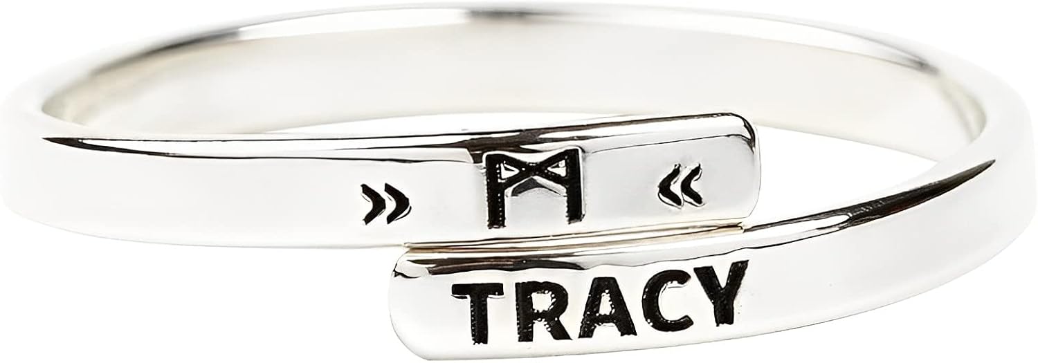 Solid 10K 14K 18K Yellow/White/Rose Gold Personalized Name/Initial Ring for Mother/Girlfriend/Women, Engravable Signet/Wrap Ring, Free Engraving Gold Ring, Custom 1-2 Names/Alphabets