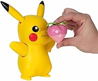 Vista 3 de Pokémon Train and Play Pikachu Deluxe - Figura de Pikachu de 4.5 pulgadas con luces, sonidos y extremidades móviles, además de accesorios