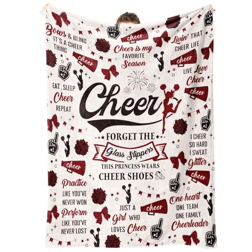 SteadStyle Cheerleader Gifts - Cheer Gifts for Cheerleaders Girls Teens Cheerleading Gifts Throw Blanket 50x60in - Cheer Team Coach Gifts Cheer Quotes Blanket for Game Day Teens Squad