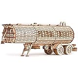 Wood Trick Fuel Tank Trailer Addition for Big Rig Truck, Petrol Trailer for Semi Truck - 3D Wooden Puzzle, ECO Wooden Toys, Best DIY Toy - STEM Toys for Boys and Girls