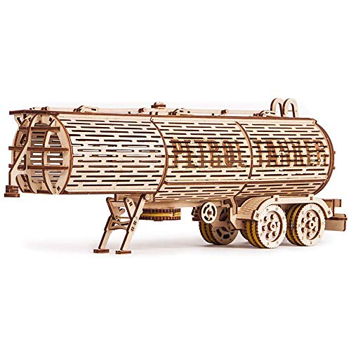 Wood Trick Fuel Tank Trailer Addition for Big Rig Truck, Petrol Trailer for Semi Truck - 3D Wooden Puzzles for Adults