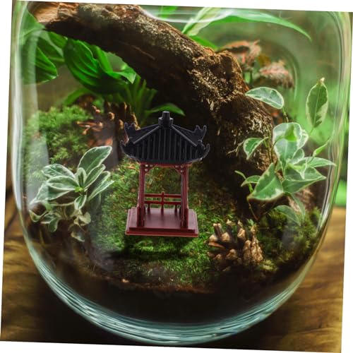 Pavillon chinois miniature rouge résistant aux intempéries pour décor extérieur de pot - 8