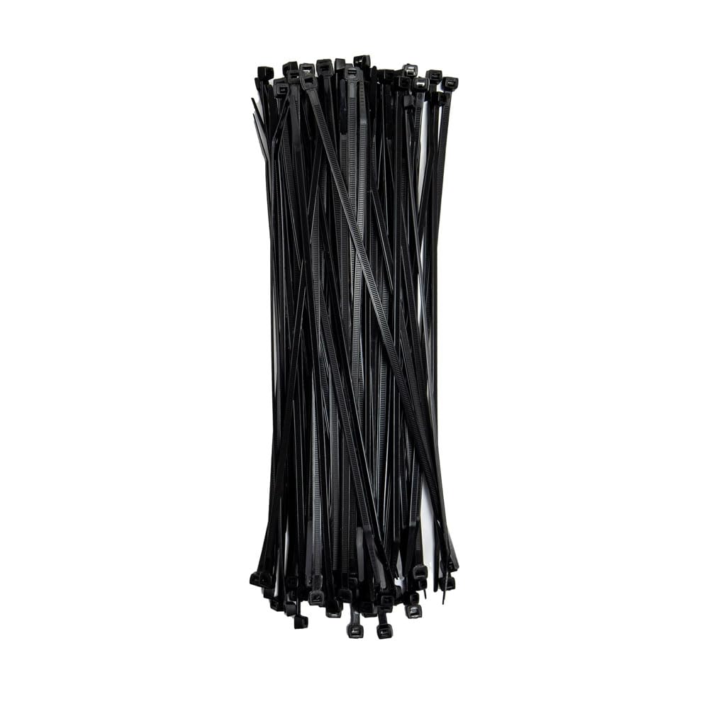 ZipTie.com Zestaw 100 uniwersalnych opasek kablowych Czarny 27,9 cm Wytrzymałość na rozciąganie 34 kg