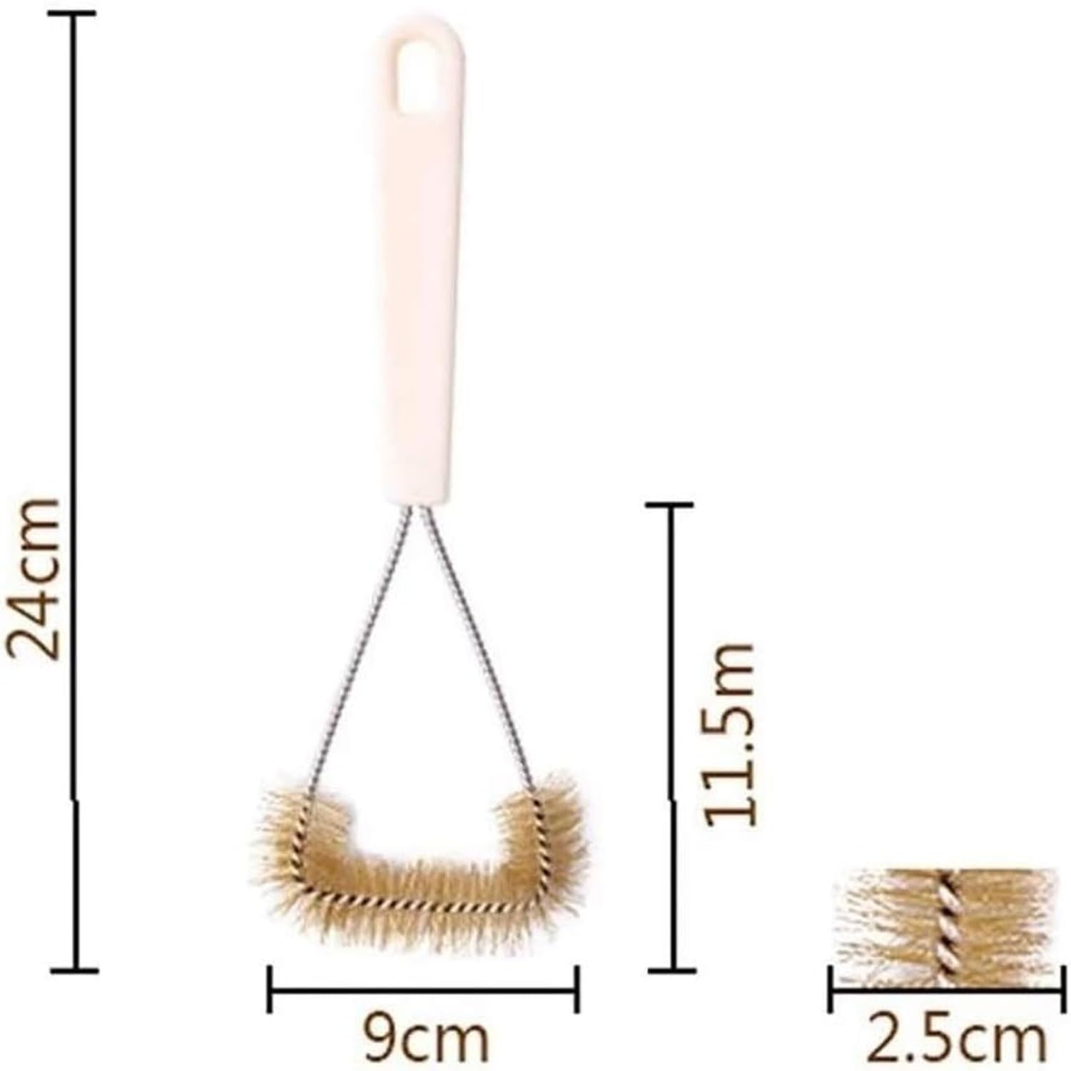 Set per Barbecue Cepillo de Limpieza de Parrilla de Jardín con Cerdas de Latón for Parrillas de Carbón Hierro Fundido Porcelana y Cerámica Accesorio de Cocina