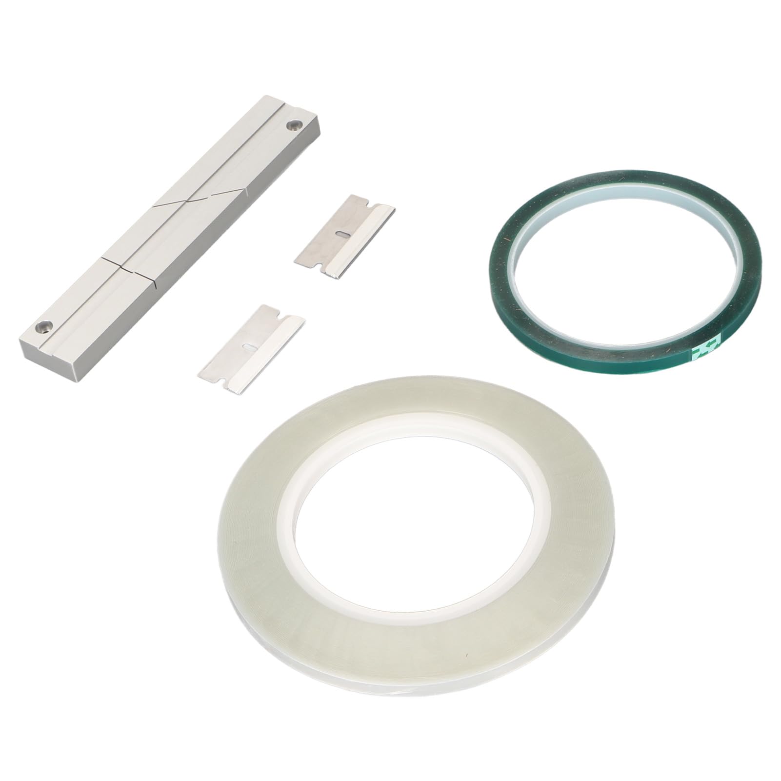 1/4 10 Zoll Spleißblock-Kit, Aluminium-Bandmedien mit Offener Spule und 2 Spleißband-Vorlaufband-Medienklingen für Revoxsonido