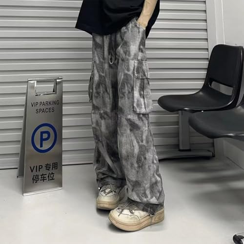 Baggy Jeans Men Camo Tie Dye Y2k Jeans Men Vintage Parachute Streetwear for Skater Denim Pants with Elastic Waistband2
