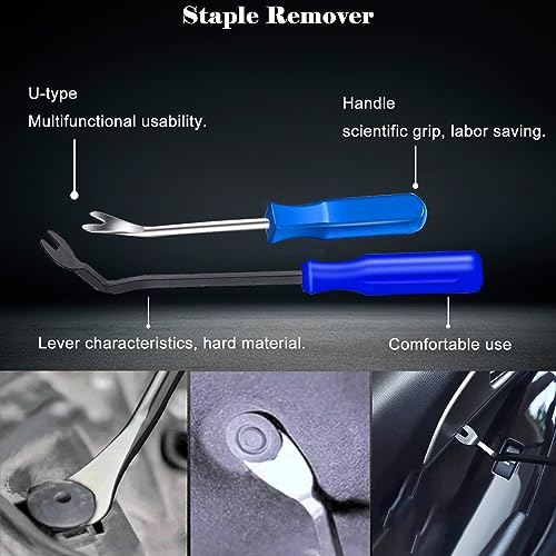Image of 3Pcs Heavy Duty Upholstery and Construction Staple Remover with Tack Puller Tool, Nail Puller, Carpet Remover, for Removing All Kinds of Staples