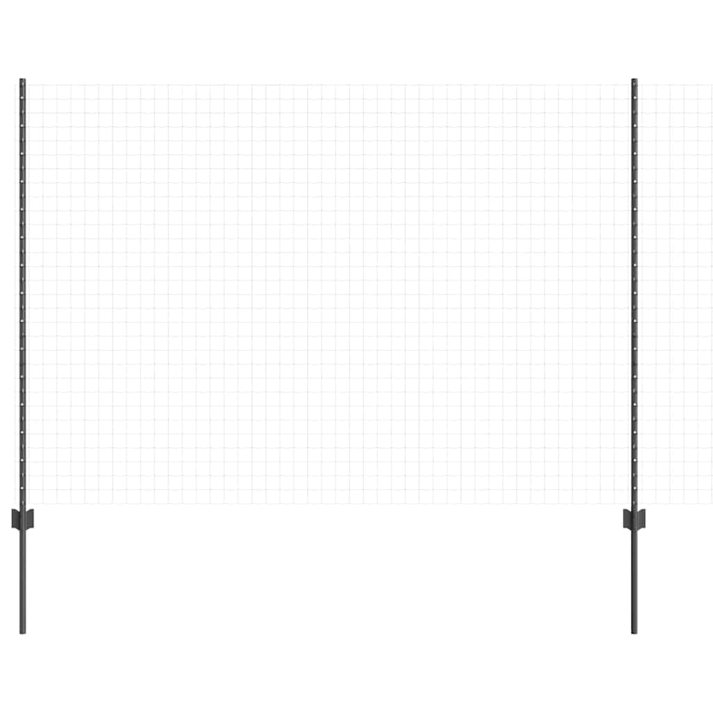 Vidaxl Steel/Grey Embedded Fence Post 5 Pcs 200 Cm Powder-Coated