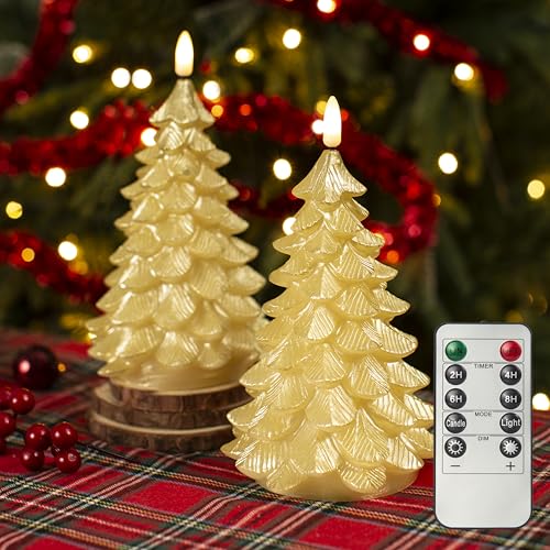 Bougies sapin de Noël LED dorées avec minuterie le cadeau idéal pour gâter vos proches