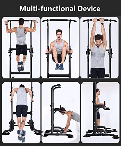 YOT-Power-Tower-Pull-Up-Bar-with-Elbow-Support-Height-Adjustable-Dip-Stand-Station-for-Home-Gym-Strength-Training-Workout-Equipment-880LB-Max-Capacity