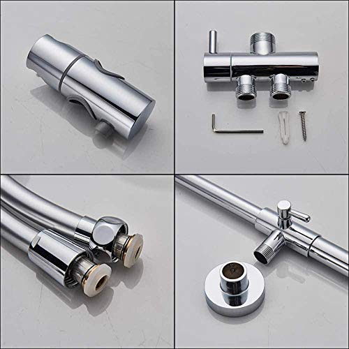 Ensemble de douche effet pluie et cascade en chrome haute brillance - 5