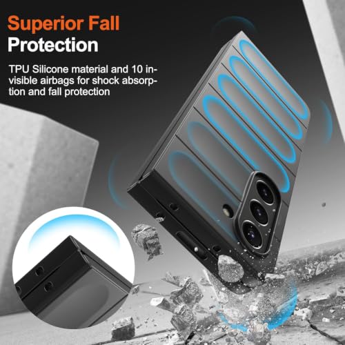 Image of ShieldTech AirGuard Series Back Cover Case for Samsung Galaxy Z Fold 5 5G | Microfiber Lining | Airbag Cushion Drop Protection | Silicone Cover Case - Black for Samsung Galaxy Z Fold5 / Fold 5 5G