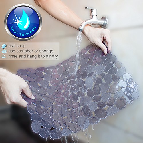 Bligli Pebble Sink Mat for Stainless Steel/Ceramic Sinks, PVC Sink Protectors for Bottom of Kitchen Sink, Dishes and Glassware, Fast Draining, 15.8 x 11.8 inch (1 PACK, Grey) - Thumbnail 5
