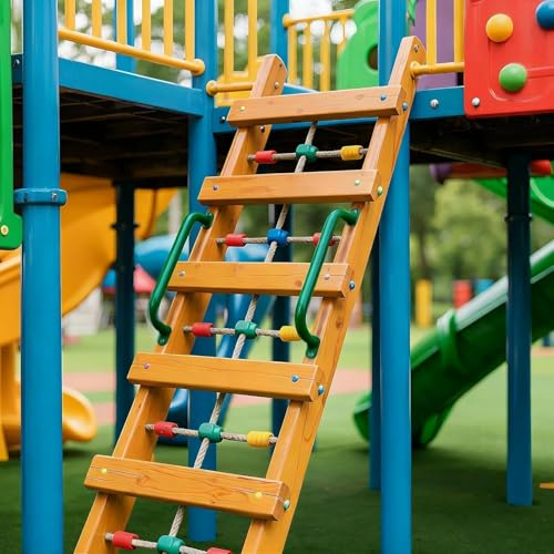 Image of 48cm Long Metal Playground Safety Handle Monkey Bars for Kids Backyard (Pack of 4), Jungle Gym for Indoor Outdoor Playground Playset Handle Accessories for Playhouse, Red