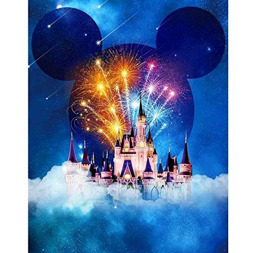 Diamond Painting Kits for Adults, 5D DIY Round Diamond Number Kits with Full Drill Crystal Rhinestone Diamond Embroidery Paintings for Home, Office, Wall Decor (Colorful Castle 11.8X15.7inch)