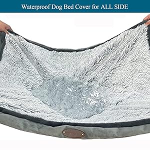   Dog-Bed-for-Large-DogsDog-Beds-for-Medium-Dogs-Waterproof-Removable-and-Machine-Washable-Cover-Plush-Faux-Fur-Surface-Soft-and-Comfortable-Plush-Dog-mat
