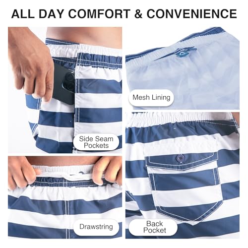 Image of Kanu Surf Men's Troy Stripe Swim Trunks
