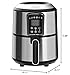 Crux 3QT Digital Air Fryer, Faster Pre-Heat, No-Oil Frying, Fast Healthy Evenly Cooked Meal Every Time, Dishwasher Safe Non Stick Pan and Crisping Tray for Easy Clean Up, Stainless Steel