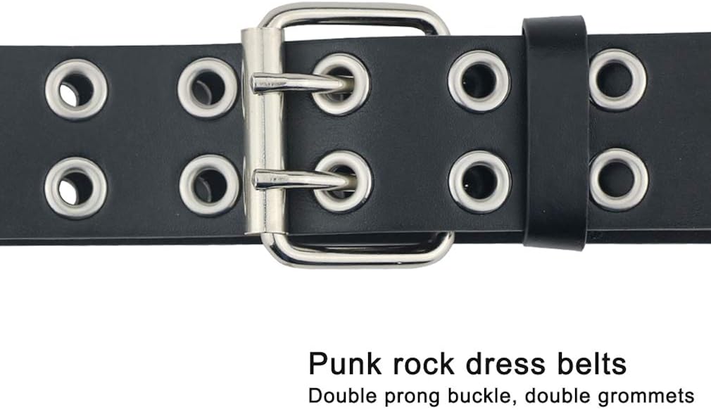 Double Prong Wide Goth Womens Belts 