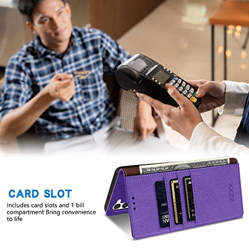 Image of ZZXX for Galaxy S23 Plus Wallet Case Strong Magnetic 6.6 inch,Purple