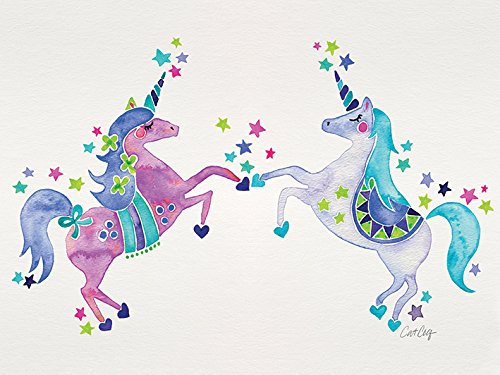 Toile imprimée Cat Coquillette Unicorns 60x80 cm grand format salon