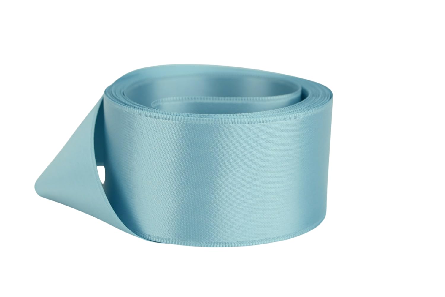 Ribbon Bazaar Double Faced Satin - Premium Gloss Finish - 100% Polyester Ribbon for Gift Wrapping, Crafts, Scrapbooking, Hair Bow, Decorating &amp; More - 3/8" Crystal 50yd Spool