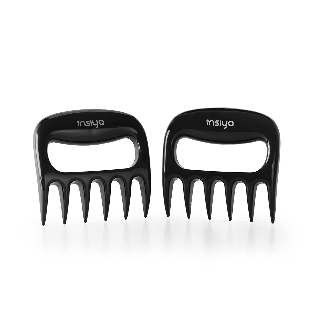 Insiya Bear Claws Meat Shredder for BBQ - Perfectly Shredded Meat, These Are The Meat Claws You Need - Best Pulled Pork Shredder Claw x 2 For Barbecue, Smoker, Grill (Black)