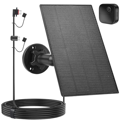 GuKKK Solarpanel für Blink Kamera mit eingebautem 2600mAh wiederaufladbarem Akku IP66 Wasserdicht 4M Ladekabel kompatibel mit Blink XT XT2 & New Outdoor (3rd Gen) Outdoor 4 (4th Gen)