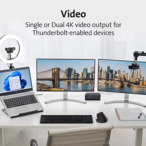 Base Thunderbolt 3 Kensington K37010NA con carga de 96W y video dual 4K 4