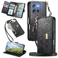 GOKEN Cover In Pelle Per Motorola Edge 50 Pro: Custodia Magnetica Con Portafoglio E Supporto, Blu Scuro - 3