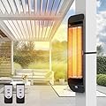 ZeboZap Infrared Electric Patio Heater with Strap to Post | Wall Mounted Gazebo Outdoor Heater, Space Heaters for Indoor 1500W Remote Control